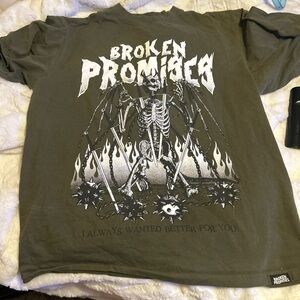 Broken Promises Olive Graphic T-Shirt